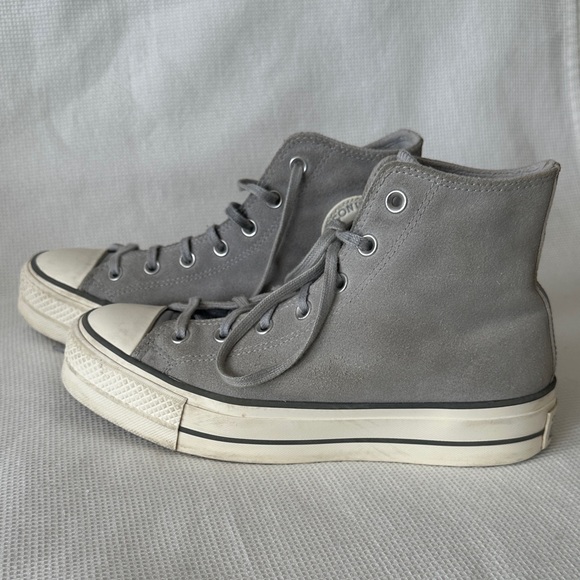 CONVERSE Chuck Taylor All Star Lift Platform Suede Grey Women’s 10 - Picture 1 of 9